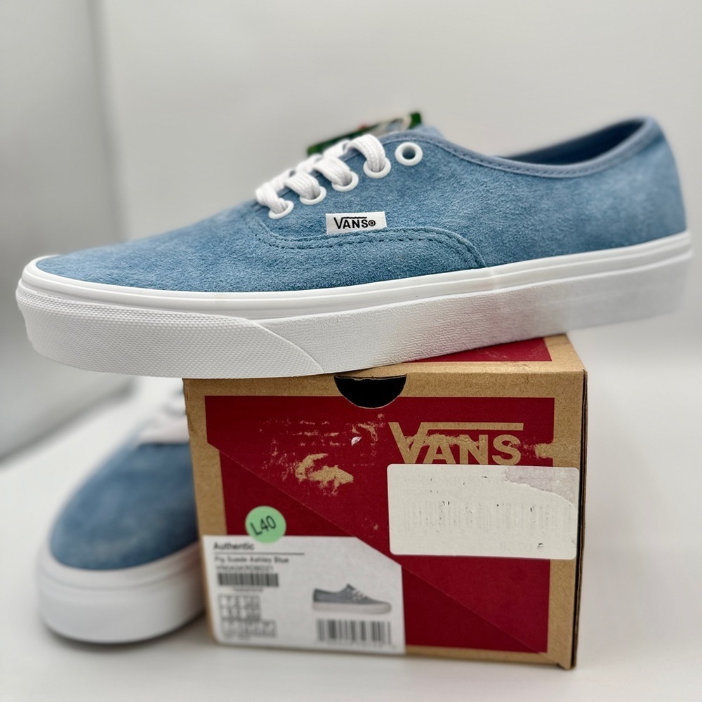 NWT Vans Authentic Low Top Sneakers in Blue Ashley Pig Suede Leather​